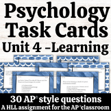 Psychology Learning Unit 4 | Task Cards |- AP® Psychology 