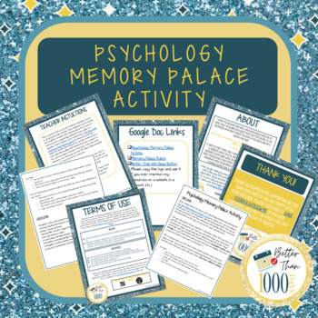Preview of Psychology Memory Palace Activity