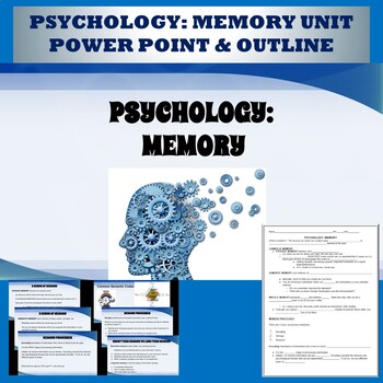 Preview of Psychology:  Memory power point and notes outline