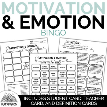 Preview of Psychology: Motivation & Emotion Bingo