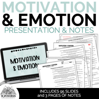Preview of Psychology: Motivation and Emotion Presentation and Notes Bundle