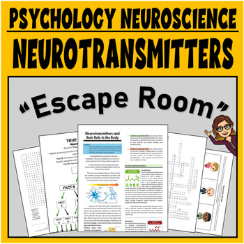 Preview of Psychology Neuroscience Neurotransmitters Activity; Escape Room