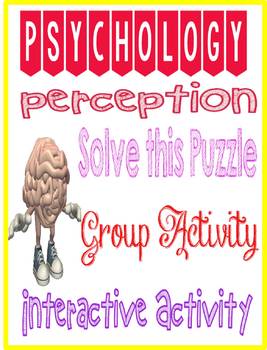 Preview of Psychology Perception Solve This Puzzle Group Simulation Activity