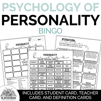 Preview of Psychology: Personality Bingo
