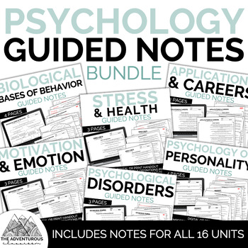Preview of Psychology Presentation Guided Notes Complete Course Bundle