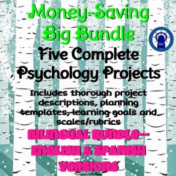 Preview of Psychology Projects Money-Saving Printable Big Bilingual Bundle