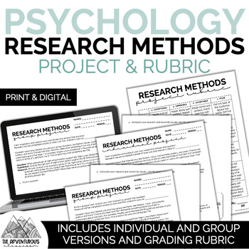 Preview of Psychology Research Methods Project & Rubric