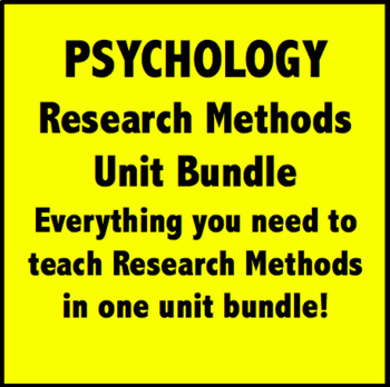 Preview of Psychology - Research Methods Unit Bundle