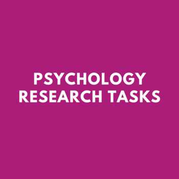 Preview of Psychology Research Tasks