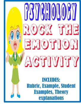 Preview of Psychology Rock the Emotion unit Activity Project with Rubric and Examples