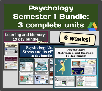 Preview of Psychology Semester 1 Bundle: 3 complete units for Psychology