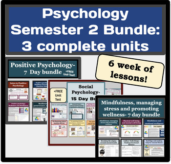 Preview of Psychology Semester 2 Bundle: 3 complete units for Psychology