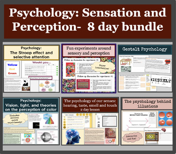 Preview of Psychology: Sensation and Perception-  8 day bundle