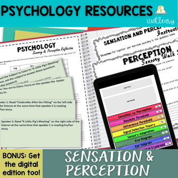 Preview of Psychology Sensation and Perception Simulations and Activities Print and Digital