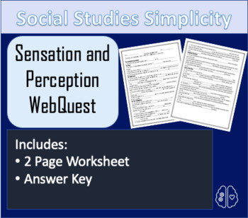 Preview of Psychology Sensation and Perception WebQuest