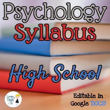 Preview of Psychology Syllabus - Fully Editable in Google Docs!