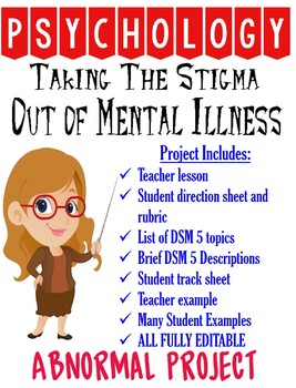 Preview of Psychology Taking Stigma Out of Mental Illness Project for Abnormal Unit
