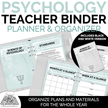 Preview of Psychology Teacher Planner & Binder Organizer with 2022 Standards