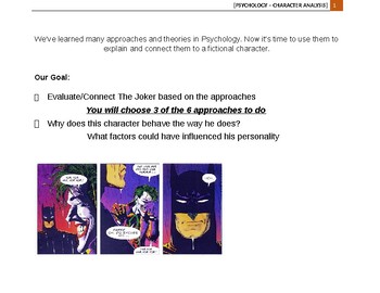 Preview of Psychology - The Joker character analysis