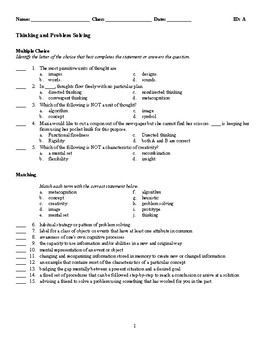 psychology problem solving quiz