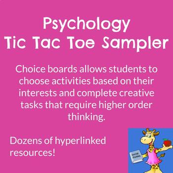 Preview of Psychology Choice Board Sampler - Hyperdoc