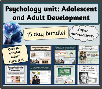 Preview of Psychology Unit: Adolescent and Adult development- 15 day bundle