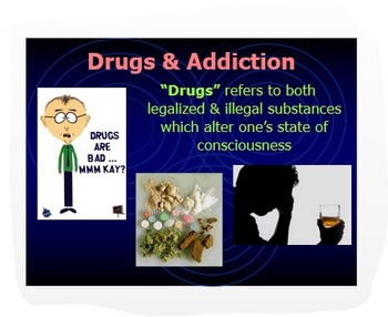 Preview of Psychology Unit: Drugs & Addiction Overview w/Critical Thinking PPT