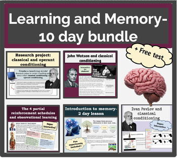 Preview of Psychology Unit: Learning and Memory- 10 day bundle