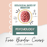 Psychology Units | Teacher Binder Covers (FREE)