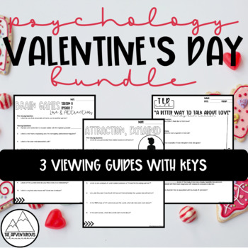 Preview of Psychology Valentine's Day Viewing Guide Bundle