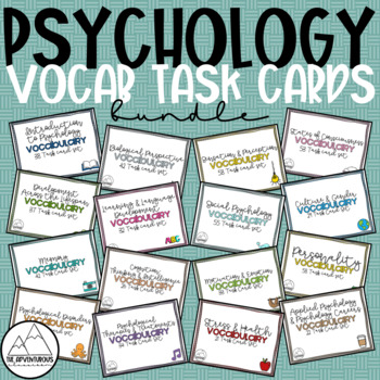 Preview of Psychology Vocabulary Task Card Bundle