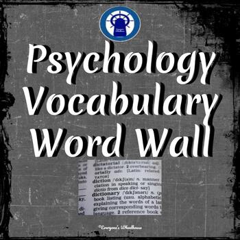 Preview of Psychology Vocabulary Word Wall--100 Common Vocabulary Words Chalkboard Theme