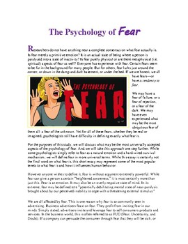 Preview of Psychology of Fear