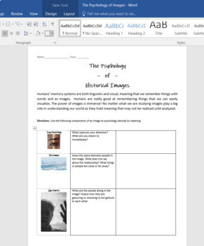 Preview of Psychology of Historical Images for ALL Images/Content - West Expansion Example 