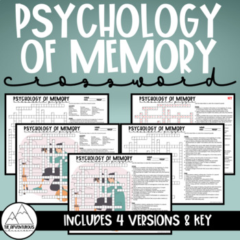 Preview of Psychology of Memory Crossword Puzzle