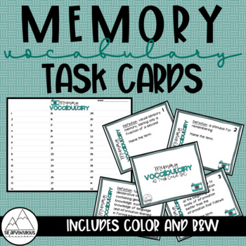 Preview of Psychology of Memory Vocabulary Task Cards