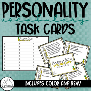 Preview of Psychology of Personality Vocabulary Task Cards