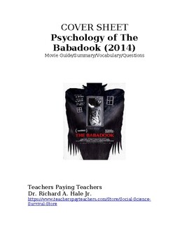 Preview of Psychology of The Babadook (2014) Movie Guide/Summary/Vocabulary/Questions