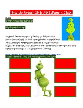 Preview of Psychology of the Holiday (analysis of the Grinch) SEL!