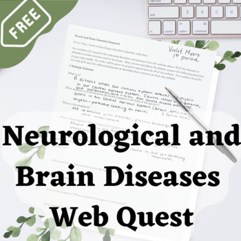 Preview of Psychology or Health - Neurological and Brain Diseases Web Quest