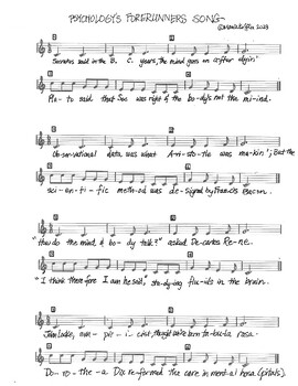 Preview of Psychology's Forerunners Song Sheet Music & Lyrics (Mnemonic Aid)