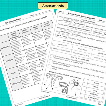 puberty health lessons differentiated by school cube tpt