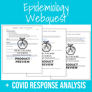 Preview of Public Health: Epidemiology Webquest with COVID19 Communication Analysis