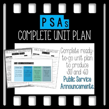 Preview of Public Service Announcements (PSA) Complete Unit Plan