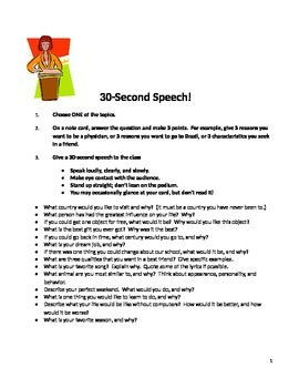 how to write a 30 second speech