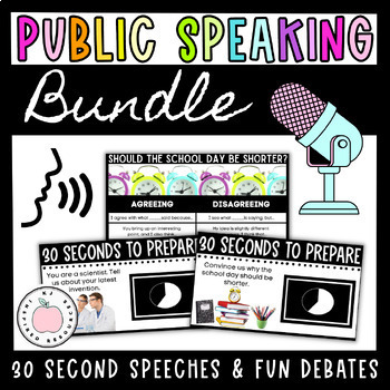 Preview of AVID Public Speaking Activities - 30 Second Speeches and Fun Debate Topics