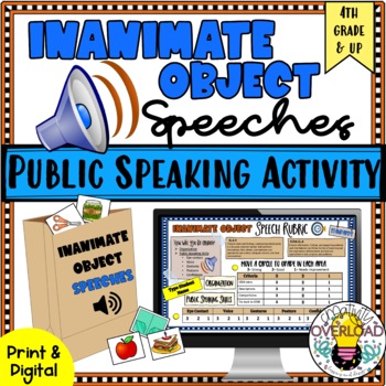 Preview of Public Speaking Activity:"Inanimate Object" Speeches/Google & Print/CCSS aligned