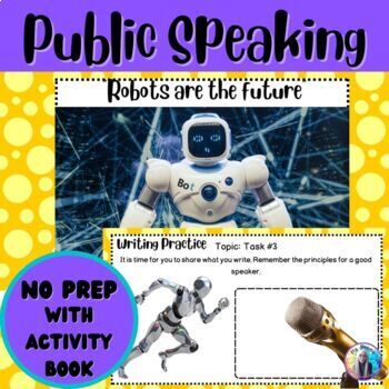 Preview of Public Speaking  Class 4 -Young Kids -"Robots are the Future"- Activity Book