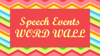 Preview of Public Speaking Events Word Wall- Chevron Template