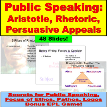 Preview of Public Speaking: Aristotle, Rhetoric, Persuasive Appeals